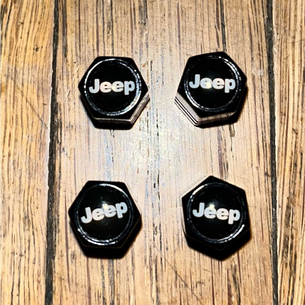 Black Tire Valve Caps for Jeep